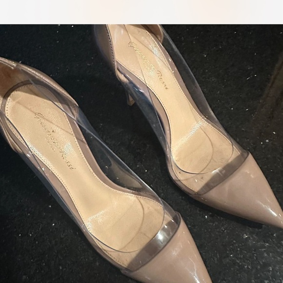 Gianvito Rossi Beige and Clear Heels - Picture 6 of 14